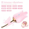 Vibrationägg Rose Masturbator 3rd Rose Slicking Vibrator Jumping Egg For Women Nipple Clitoris Stimulate Vagina Masturbation 240401