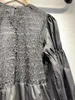 Повседневные платья 2024 Осенние женщины с пышным рукавом с плиссированным поплин Хлопковое короткое круглое платье для шеи