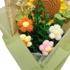 Bröllopsblommor Komplett virkning Bukett Stickad Flower Daisy Holiday Gift Färdig produkt Lovely Drable Table Centerpiece