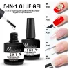 Nagelim 5 I 1 Multifunktionell topprock UV Gel Base Coat Gel för förlängning Professional Press-on Nails Gel Nail Accessories