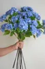 Fleurs décoratives 25 "Real Touch Blue Hortengea Faux Snowball Branch Fake Botanicals Florals DIY FLORM / MARIAGE / MAISON / CUISINE DÉCORS