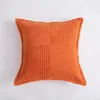 Подушка сплошной полосатый сплайсинг квадрат вельвета с широким краевым покрытием диван диван спальня