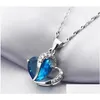 Pendant Necklaces New Women Fashion Heart Crystal Rhinestone Sier Chain Necklace Jewelry 10 Color Wholesale Factory Drop Delivery Pend Dhv7R
