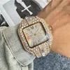 Mosang Stone Diamond Watch Customized Luxury Men's 3-Pin Quartz Watch with Calendar High Quality Movement