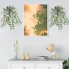 Fleurs décoratives suspendues artificielles chaîne de plantes de cœur montage mural peu d'entretien fausse eucalyptus haineux simulé
