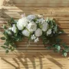 Fleurs décoratives mariage arc artificiel swag swag floral fausse feuilles vertes violet rose porte de porte couronne pour la pièce maîtresse de table