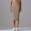 Actieve broek Hoge taille naakt sport lange jurk Fintness Casual sport rok elasticiteit huidvriendelijke middele lengte yoga dames