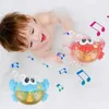 Bath Toys Blowing Bubble Baby Bath Toys Outdoor Foam Maker Waterproof Cartoon Crab Bathroom Swimming Pool Toys Bathtub Soap Machine 240413