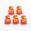 Decorative Flowers 50/100pcs Chinese Year Holiday Festival Charms China FU Red Wealth Bag Cabochon Fruits Flat Back Decoration Jewelry