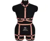 Riemen goth roze lederen harnas ring bondage taille dance dans rave full body karry riem sexy kooi bh lingerie jarretek shapewear1887821