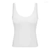 Chemises actives citron femmes V-collier de sport gilet avec poitrine poitrine sexy dossier haute élasticité respirante à séchage rapide