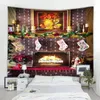 Tapestries Christmas Tapestry Stocking Background Print Home Decor Big Blanket Decoration