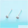 Nose Rings Studs 925 Sterling Sier Stud For Woman Round Trend Zircon Ring Body Piercing Jewelry Not Allergic Party Gift 210507 Drop De Dh4Si