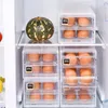 Bottiglie di stoccaggio a doppio strato scatola uova scatola 24 cassetti a griglia design frigorifero contenitore croccante cucina a prova di umidità e facile organizzatore pulito