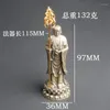 Naszyjne kolczyki Zestaw mosiądz trzymanie personelu Zen Jizo King Bodhisattva Desktop Ozdoby brązowe posągi Buddha kulturowe rękodzieło kulturowe