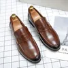 Fashion Leather Men Shoes Dress Penny Slip On Loafers Genuine Business Soft Wedding Casual For Man 240407