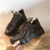 Chaussures de fitness baskets femelles en dentelle femme printemps été confort noir décontracté monesh papa chunky plateforme de mode