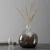 Vases Big Belly Vase Transparent Gradual Glass Flower Pot Living Room Light Luxury Tabletop Decoration Creative Modern Decor