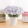 Fiori decorativi 10 teste Provenza Lavender Plastica Plastica artificiale Purple Bouquet Flower White per casa Decorazione romantica del matrimonio