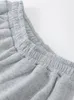 Kobiety dresowe bowcy wstążki zagęszcza się koreańską modę wysoką talię proste swobodne słodkie spodnie z szerokiej nogi spodnie proste spodnie 240410