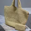 Icare Raffias Designer-Tasche handgemachtem Strohbeutel Handtasche große Kapazität Tasche für Frauen Strand Reisen Sommerferien Hochwertige Luxus-Schulter-Einkaufstaschen