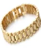 Fashion 15 mm Luxury Mens Womens Watch Chain Watch Band Bracelet Bracelet Hiphop Gold Silver en acier inoxydable Bracelets de bracelets de montre C8987136