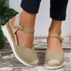 Kvinnor Stängt tå kilsandaler Kvinnor Summer Buckle Strap Gladiator Shoes Woman Fashion Espadrilles Platform Sandalias Mujer 240401