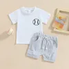 Kleidungsstücke Sets Kleinkind Baby Boy Baseball Outfit Brief Kurzarm T-Shirt Tops Shorts Set Sport 2PCS Sommerkleidung