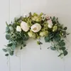 Fleurs décoratives 30 pouces de mariage Péon artificielle avec feuilles vertes Swag Back-trop Centory Garland for Arch Porte Front Mur Home Hanging