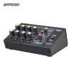 Mélangeur AMMOON AM228 Consulté ultracompacte Console à faible bruit 8 canaux Metal mono-stéréo Audio Sound Mixer avec câble d'adaptateur d'alimentation