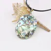 Pendant Necklaces 30x41mm Natural Multicolor Oval Splicing Pattern Seashell Necklace DIY Accessory Universal Jewelry Design Men/Women Gift