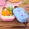 Dinnerware Mini Bento Box For Kids Cute Animal Lunch Double-layer Round Children's Snack Portable Microwave Lunchbox