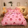 Beddengoed sets Koreaanse stijl mooie patroonset 3-4 pcs zacht katoenen bedrok Rekter Cover Pillowcase voor kinderen meid