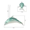 Figurines décoratives 1 / 2pcs Christmas Dolphin Dolphin Decoration Glitter Glitter Verre Holiday Tree suspension des ornements d'animaux 3D