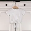 T-shirt pour femmes Top pour enfants pour les filles Pure Blanc avec jupe de fleur, touche délicate douce, en tissu de coton