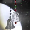 Garden Decorations Red Transparent Crystal Wind Chime Window Hanging Bell Glass Pendant Festive Christmas Tree Decoration