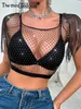 Sexy Y2K kleding Rhinestone Corset Corset Crop Top Vrouwen zomer geknipte club feest tanktop