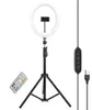 モノポッド10インチLED Fill Light RGB Live Stream Pography Tripode Camara Profesional Tripods279A7616369用デスクトップ三脚