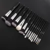 Shadow Beili Black 15 PCs Magiz escovas de maquiagem Profissional Natul Goat Hair Synthetic Foundation Powehadow Brush Tools Make Up Tools