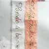 Party -Dekoration 1PC Braut zu Spitze Sash Bachelorette Hen Etikette für Hochzeitsbrautduschendekoration ist