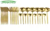 24pcs Gold Dingeware Set Mirror Cutlery Table Varelle 304 ACIER STACELY STALETESSION WESTERTAY