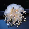 Coix de cheveux yarn fleur Femmes Pièce de tête Bride Pearl Rignestone Chaîne Chaîne Bande Bande de mariage Accessoires Hairpins