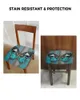 Couvre-chaise Texture en bois Turquoise Butterfly Soutr Cushion Stretch Dining Cover Covers pour Home El Banquet Salon