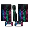 Adesivi GameGenixx PS5 Slim Disc Skin Skin Geometry Coperchio di decalcomanie in vinile protettivo per console disco Slim Slim e 2 controller