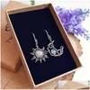 Dangle Chandelier Bohemia Earrings Sier Color Round Crystal Drop Women Boho Delivery Jewelry Dhszz