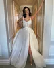 Vista de noiva vintage de linha para tiras de noiva corpete de ilusão vestidos de noiva Aplicado Vestidos de noiva coxa
