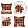 Pillow Pumpkin Covers Harvest Plaid Cover Thanksgiving Elements Decoration Supplies For Yard Car Chair Bedding Sofa