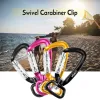 Keychains 1/2pcs Lixada Survial Rescue Mountaineering Carabiners Hook DRing 360° Rotatable Spinner Keychain Rope Swivel Carabiner Clip