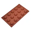 Moldes de cozimento Hemisfério Silicone 15 buracos Acessórios para alimentos Acessórios para biscoitos de chocolate Moldes Bakeware Kitchen Gadgets Tools #
