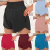 Aktiva shorts 2024 Kvinnors avslappnade yogabyxor Elastiska höga midjor Pockets Anti-Sweat Trousers Summer Byrable Pant Pantalones de Mujer